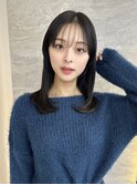 イメチェン外ハネボブ美髪ワイドバングレイヤー韓国ブリーチなし