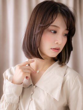 カバーヘア イヴ 戸頭店(COVER HAIR EVE) インナーカラー大人ガーリー前下がりAラインボブY戸頭20代30代