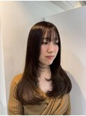 レイヤーカット*セミロングヘア*前髪カット*顔周りレイヤー