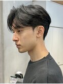 毛流れセンターパートニュアンスパーマ