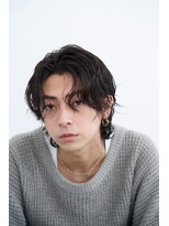 フィフス 栄(fifth)&nbsp;無造作ニュアンスパーマセンターパートツーブロックメンズパーマ