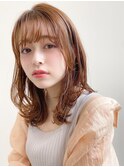 ミディアムレイヤー、外ハネボブ、グレージュ☆
