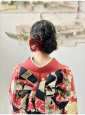 二十歳のロケーションフォトにゆるっとシニヨン