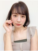 ミディアムレイヤー、外ハネボブ、グレージュ☆
