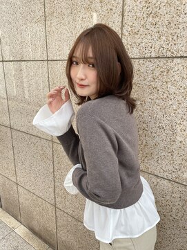 ユーカナヤマ(u Kanayama) ミディアムレイヤー/ココアベージュ/ブリーチなし/ダブルカラー