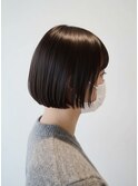 春◎透明感グレージュストレートボブ×髪質改善