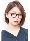 アシメショートエアリーショートグレージュナチュラルボブ