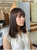 セミロング×顔まわりレイヤー