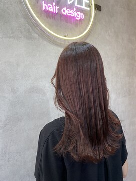 美容室 パドル(PADDLE) レッドブラウン×顔まわりレイヤー