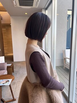 トップヘアーヒルズ 安城(TOP HAIR HILLS) こっくり作りすぎない冬に向けたボブ！/アッシュブラック