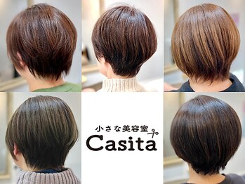 カシータ(Casita)の写真/グレイカラーでもおしゃれなカラーが楽しめる♪トレンドのメッシュを表面に入れ動きとオシャレさをプラス！