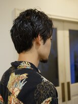 ネイビー(NAVY)&nbsp;センターパート/ツーブロック/眉カット/黒髪