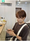 ショート × オレンジベージュ