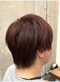 メンズカット_メンズカラー_ブリーチなし_プラムレッド