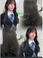 ジルバイジゼル(JILL by GiseL)&nbsp;オリーブグレージュ×レイヤー韓国style