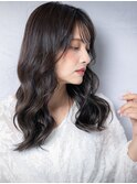 大人美人韓国風巻き毛先パーマ美髪黒髪ロングv戸田公園30代40代