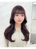 韓国ヘア　レイヤーカット　顔まわりカット透明感グレージュ豊川