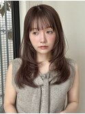 ロングレイヤー/ハッシュカット/ヘーゼルブラウン/透明感カラー