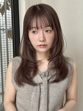 ローネス ギンザ(LONESS ginza) ロングレイヤー/ハッシュカット/ヘーゼルブラウン/透明感カラー