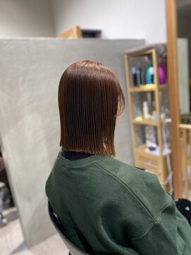 切りっぱなしボブ/サラツヤストレート