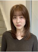 ◎内巻きだけで簡単◎レイヤーミディアム×ベージュカラー