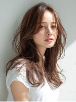アンサ 小倉店(ANSA) 透け感ショコラベージュ × 韓国風レイヤーロング