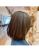 ヘアーサロン エンス(hair salon Ens)&nbsp;３０代４０代ふんわりラフボブ×メテオカラー