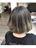 ショートボブ！暗めアッシュ[ハイライトカラー/くすみカラー]