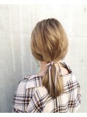 blondローポニーテールアレンジ大人抜け感【奥村北斗】表参道