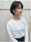 ショートボブイメチェン小顔ショートパーマ黒髪マッシュショート