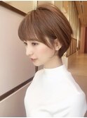 【小鳥居】シルキーベージュ大人可愛いボブショート前上がりボブ