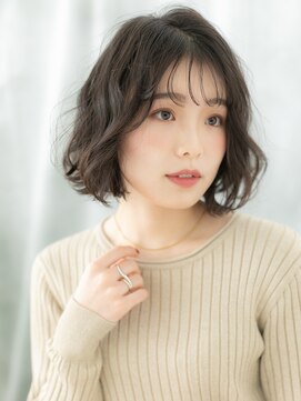 ドクターズ サロン ラブ(Dr's Salon LAB) 暗髪バレイヤージュくせ毛風ウェットボブb古河20代30代40代