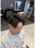 アップバング×ソフトツイストパーマ