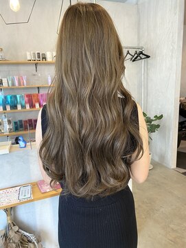 シェル 津山の手店(shel) 20代30代大人可愛いふんわりくすみベージュこなれロング