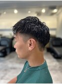 【soy-kufu】MEN'S HAIRアッシュブラックカルマパーマ