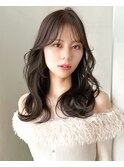 ロングレイヤーカットアッシュグレージュ顔周りカットRI-10