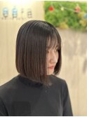 前下がりボブ艶髪カラー髪質改善トリートメント