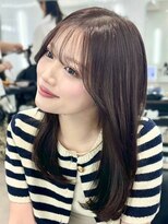 オニキス(ONYX)&nbsp;e103ブリーチなしココアブラウン韓国風ミディアムレイヤーカット