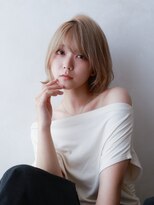 ジェニーバイメノン(JENNIE by Menon)&nbsp;大人ガーリー　ミルクティーベージュ　ボブ　似合わせカット