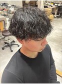 波巻きパーマ/波巻きツイスト/刈り上げマッシュ