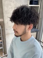 フィフス 渋谷(fifth)&nbsp;波巻きツイストスパイラルパーマツーブロックメンズマッシュヘア