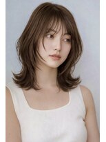 イチパーセント 横浜(1%)&nbsp;着物ヘア/ダークアッシュ/ミディアムレイヤーカット/横浜