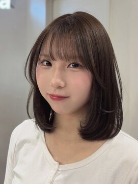 ベレーザ 渋谷(BELEZA) 18072くびれミディアムハッシュカット黒髪ダークグレージュボブ