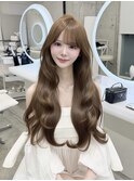 盛れるツヤくびれヘアブリーチありWカラーミルクティー ベージュ