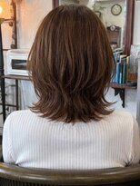 ヘアー ステア(hair stare) ミディアム 大人ウルフ×ナチュラルブラウン
