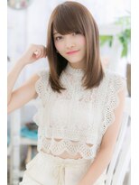 ミック 日暮里店(miq)&nbsp;斜めバングで目力UP！しっとりストレート