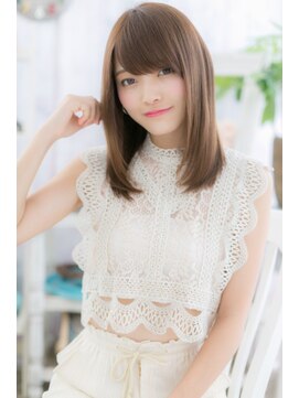 ミック 日暮里店(miq) 斜めバングで目力UP！しっとりストレート