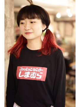マギーヘア(magiy hair) magiy hair  【 nico】 ブリーチ 赤系カラー