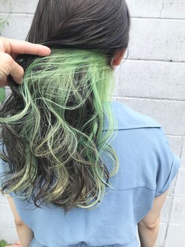 ラフ 原宿(L.a.a.g.f harajuku) ミントグリーン インナーカラー@原宿