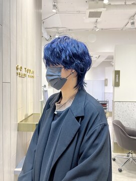 シンシェアサロン 原宿店(Qin shaire salon) ブルーブラック×メンズウルフ